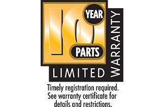 10 year parts warranty logo